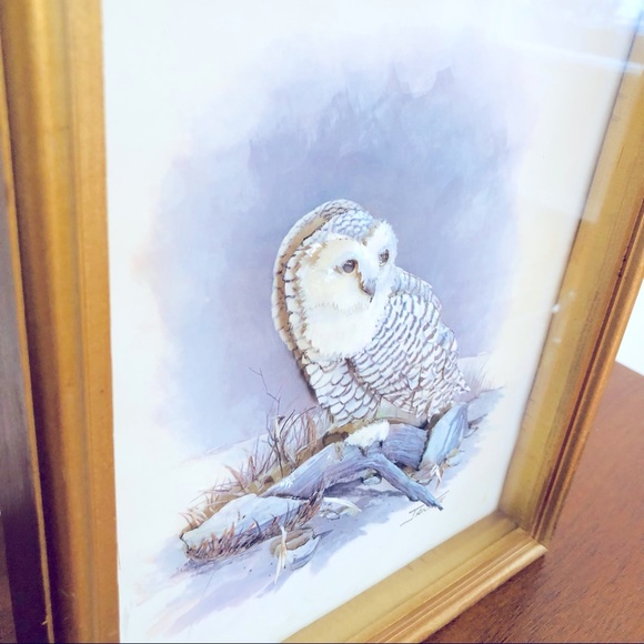 Original vintage art in gold wood frame - Picture 3 of 4